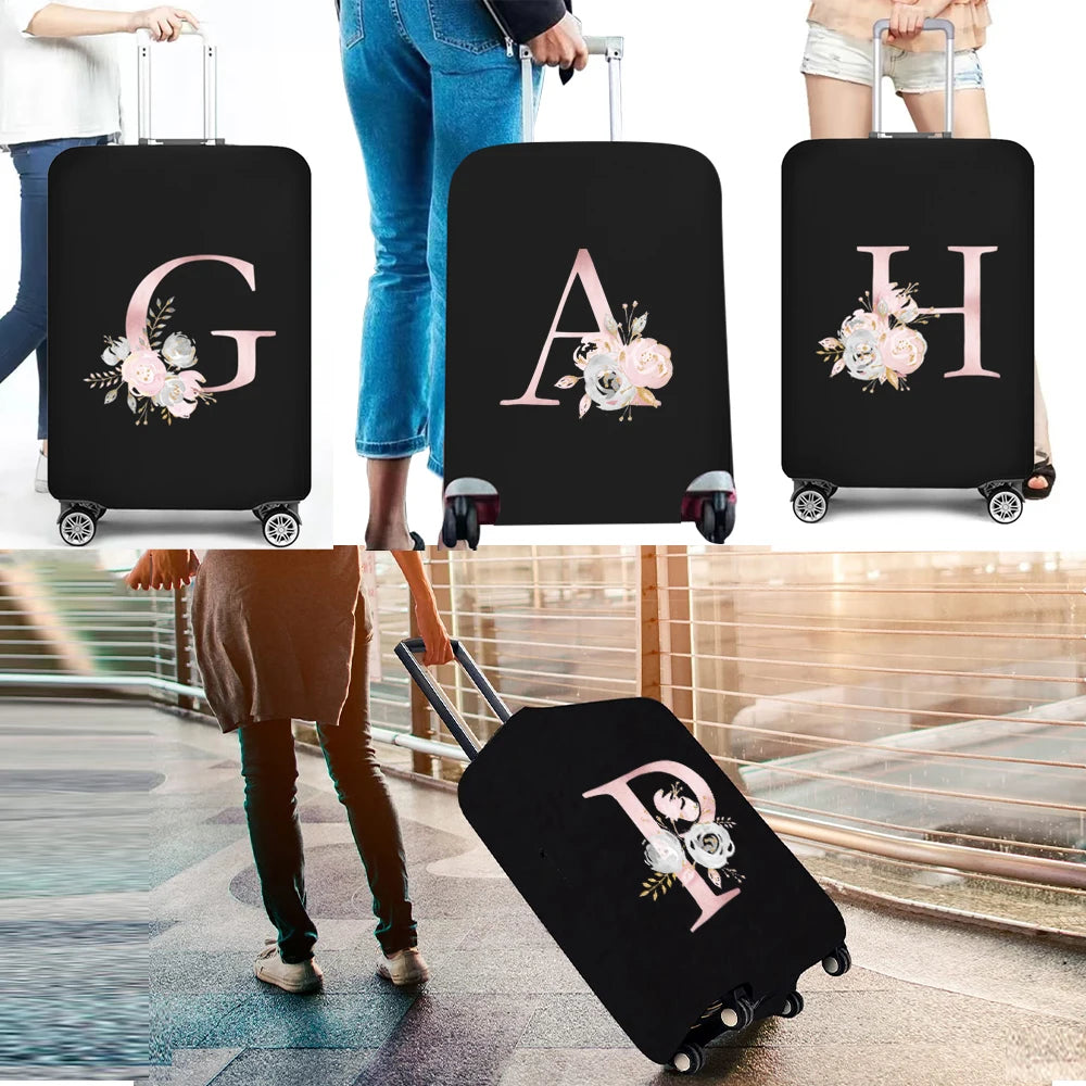 Pink Flower Elastic Baggage Cover 18-28 Inch Dust Cover Travel Accessory