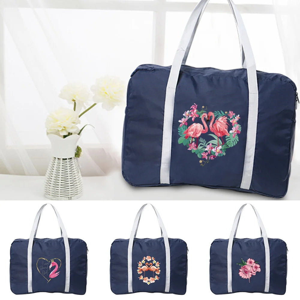 Large Flamingo Print Duffle Bag for Men and Women
