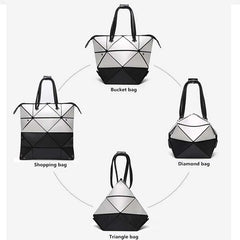 Geometric Handbag Matte Folding Tote Bags for Women