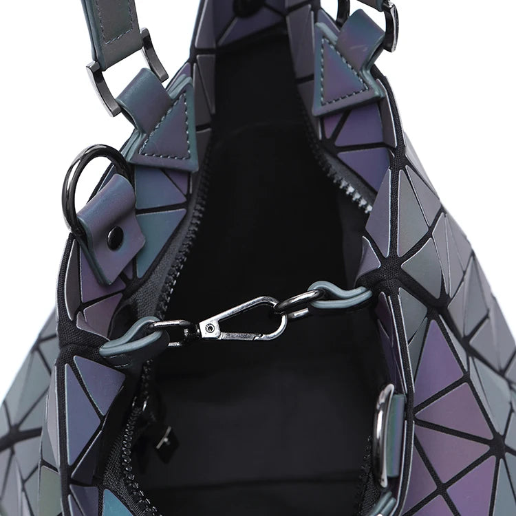 Luminous Geometric Hand Bag Reflective String Casual Tote