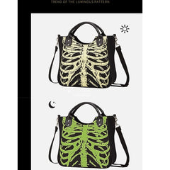 Gothic Skeleton Skulls Shoulder Bag Halloween Punk