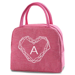 Lunch Bag Canvas Pouch Women Picnic Portable Thermal Packet Diamond Print