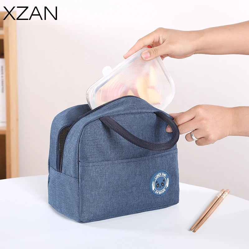 Lunch Bag Cooler Tote Insulated Box Canvas Thermal Cold Food Container