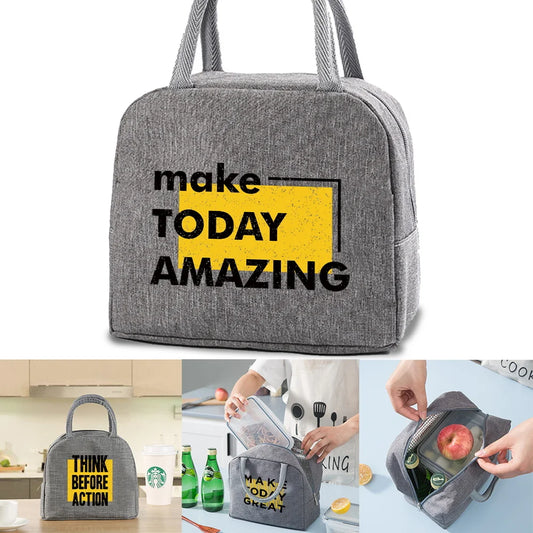 Lunch Bag Insulated Cooler Bags Women's Kids Food Thermal Handbag