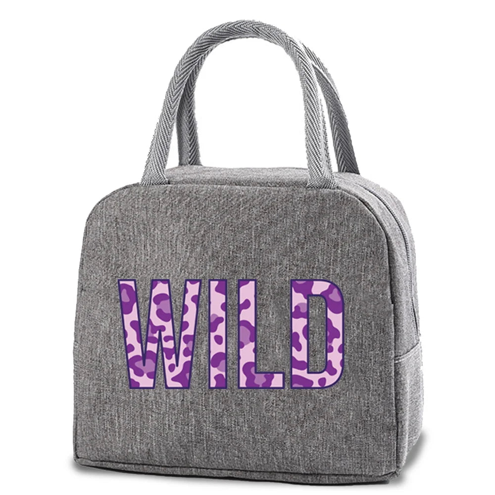 Insulated Lunch Bag Cooler Wild Print Waterproof Handbag