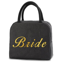 Insulated Lunch Bag Bride Print Waterproof Canvas Handbag