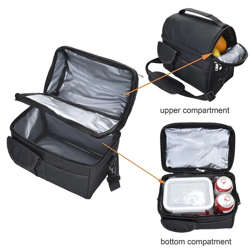 Reusable Insulated Lunch Bag 8L Cooler Warm Keeping Leakproof Waterproof
