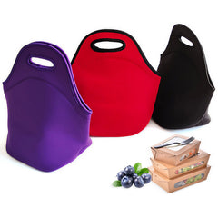 Large Capacity Thermal Lunch Bag for Students Adults Black/Red/Purple