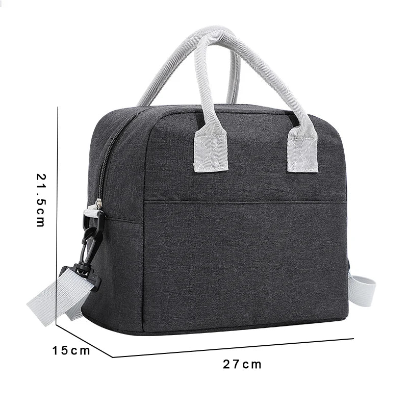 Portable Lunch Bag with Shoulder Strap - Thermal Cooler Bag for Work or School