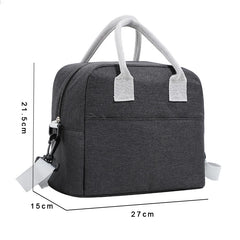 Portable Lunch Bag with Shoulder Strap - Thermal Cooler Bag for Work or School