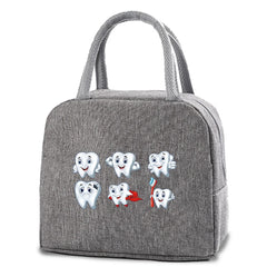 Teeth Print Insulated Lunch Bag for Women Men Kids