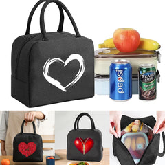 Love Print Insulated Lunch Bag Handbag Thermal Storage Pouch
