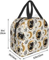Magic Cat Moon Witchy Insulated Lunch Bag for Women