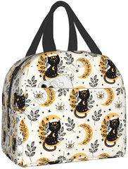 Magic Cat Moon Witchy Insulated Lunch Bag for Women