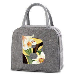 Floral Thermal Lunch Bag Women Picnic Handbag Organizer Insulated Cooler Tote