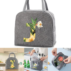 Floral Thermal Lunch Bag Women Picnic Handbag Organizer Insulated Cooler Tote