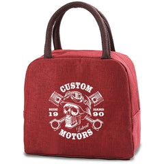Skull Print Lunch Bag Insulated Cooler Bento Pouch Handbag
