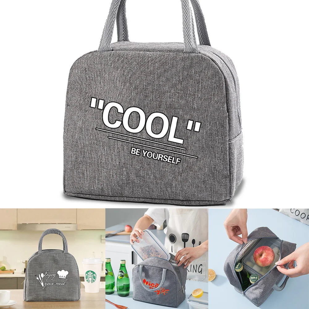Insulated Canvas Cooler Bag for Women Picnic Travel Organizer