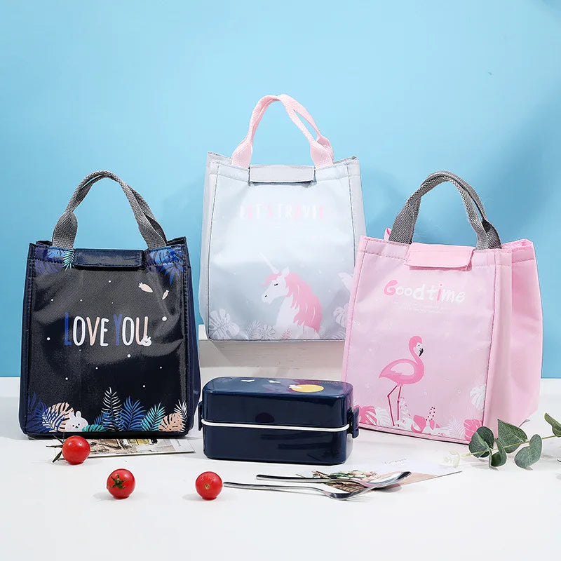 Portable Thermal Lunch Box Bag Insulated Tote Pattern Cooler Handbags