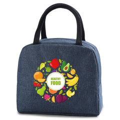Women's Thermal Lunch Bag Canvas Insulated Cooler Handbag Food Storage