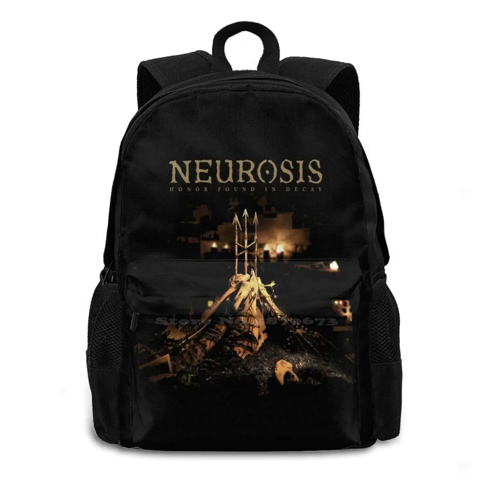 Large Capacity Laptop Travel Backpack Neurosis Band Metal