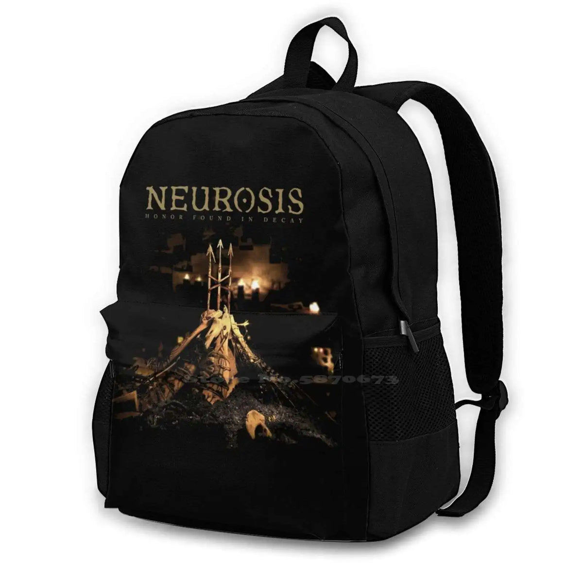 Large Capacity Laptop Travel Backpack Neurosis Band Metal