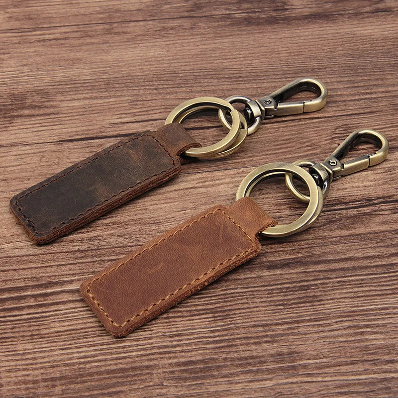 Vintage Leather Key Holder Chain Key Wallet Ring Collector Housekeeper Pocket
