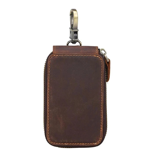 Leather Key Chain Storage Bag Brown Key Bag Wallet