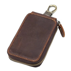 Leather Key Chain Storage Bag Brown Key Bag Wallet