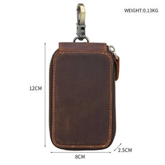 Leather Key Chain Storage Bag Brown Key Bag Wallet