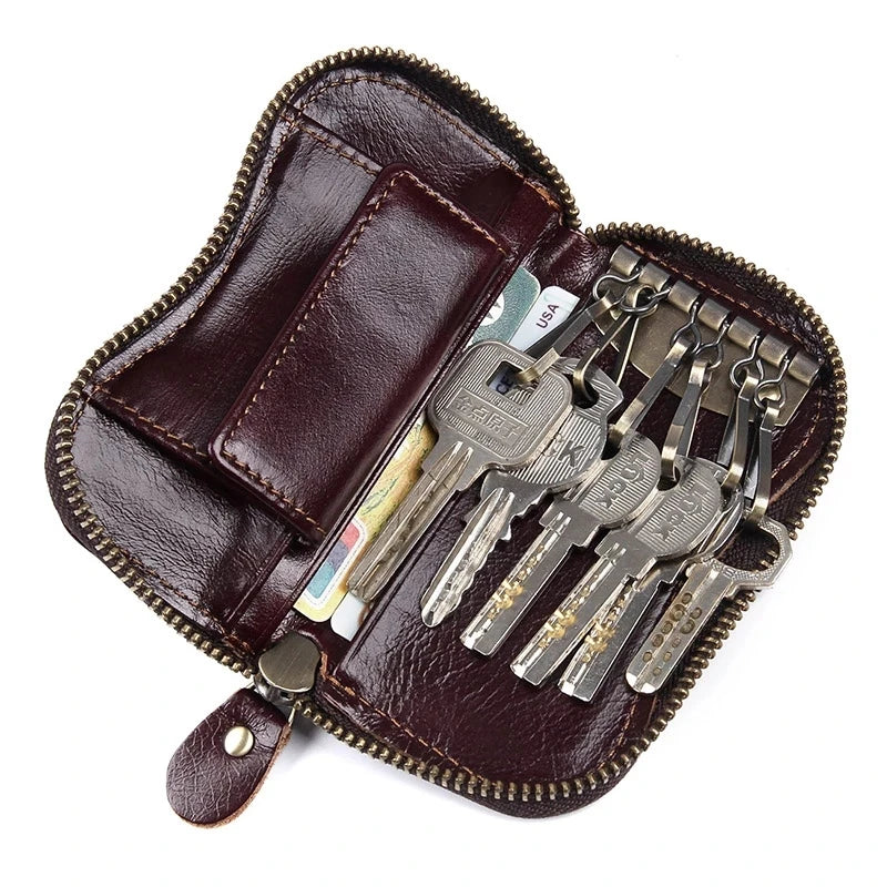 Leather Key Holder Car Key Bag High Key Chain Women Leather Men's Key Case