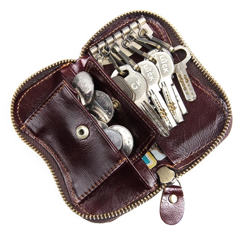 Leather Key Holder Car Key Bag High Key Chain Women Leather Men's Key Case
