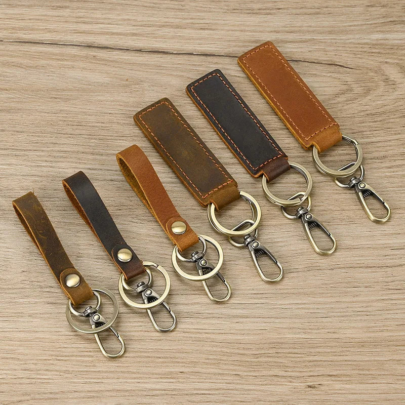 Vintage Leather Keychain Men Women Key Holder