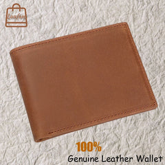 Men's Slim Leather Trifold Wallet RFID Vintage Style R-8029SR
