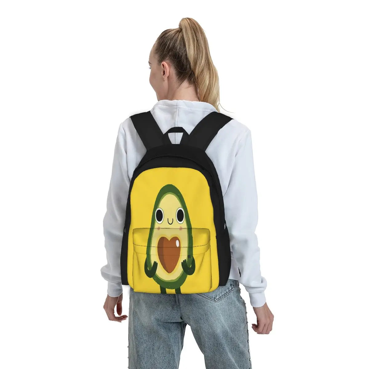 Luvocado Backpacks Men's Women's Zipper Close Backpack