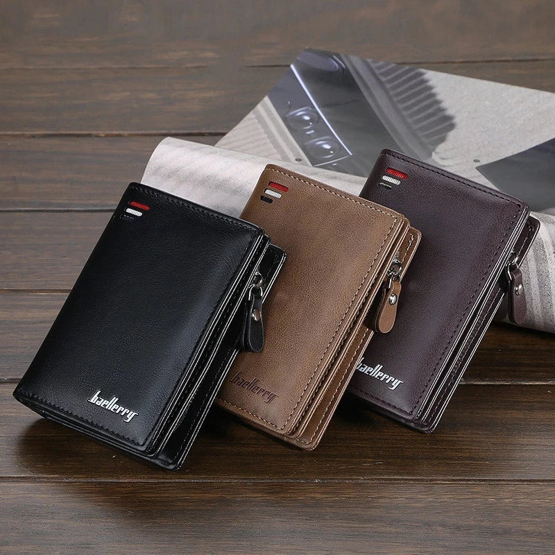 Men Leather Wallet Male Clutch Money Bag Carteira