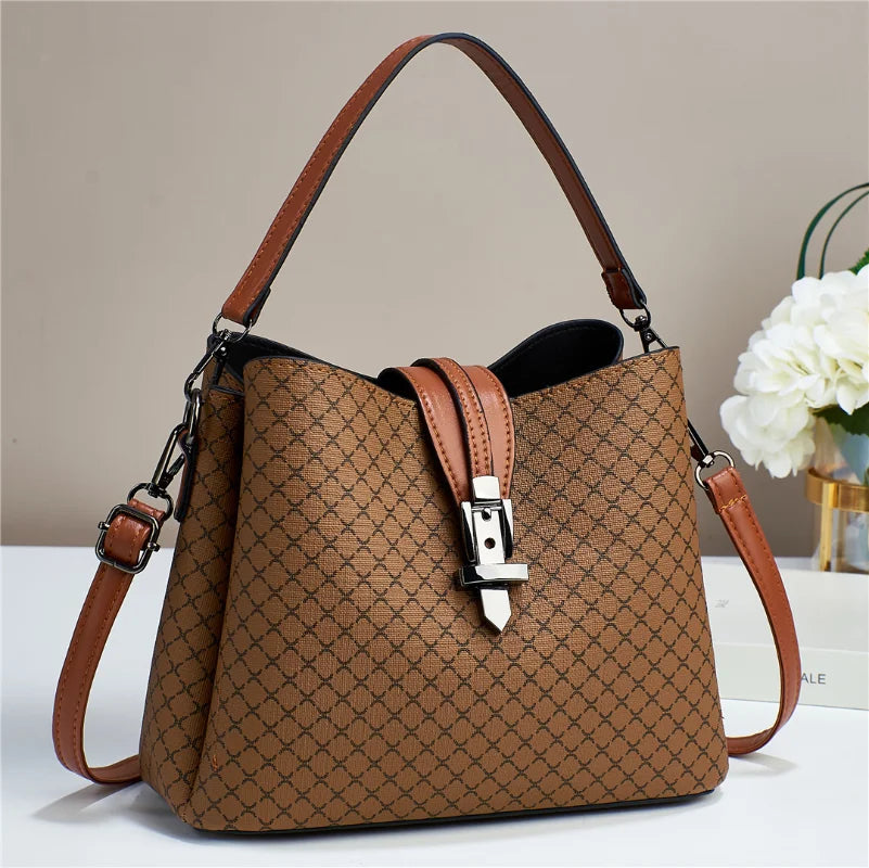 Women's Large-Capacity Shoulder Bag Casual Bucket Bag