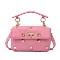 Retro Western Women's Shoulder Bag with Rivets Detail