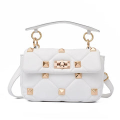 Retro Western Women's Shoulder Bag with Rivets Detail