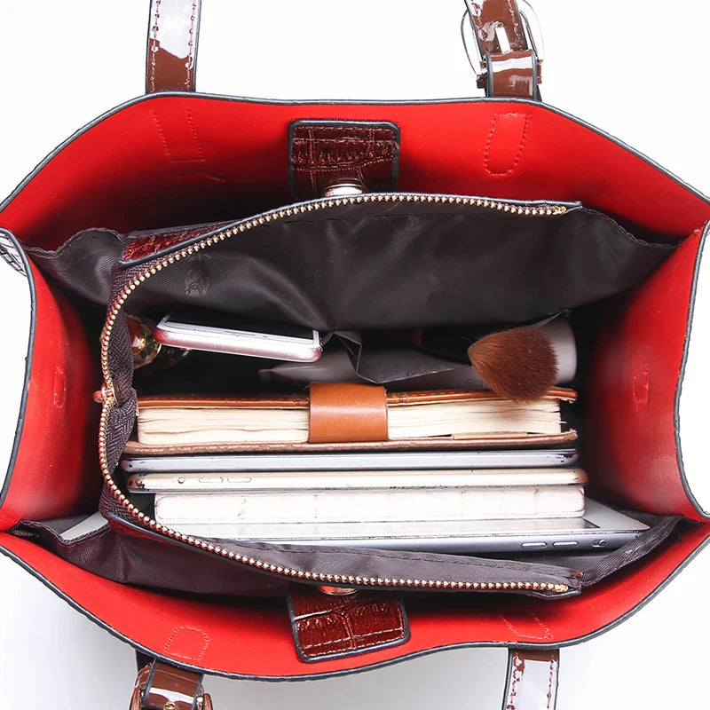 Women Composite Bags Handbags Purse Messenger Bag Tote+Shoulder Crossbody Bag