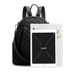 Nylon Backpack for Teen Girls Multi-pocket School Bag Plaid