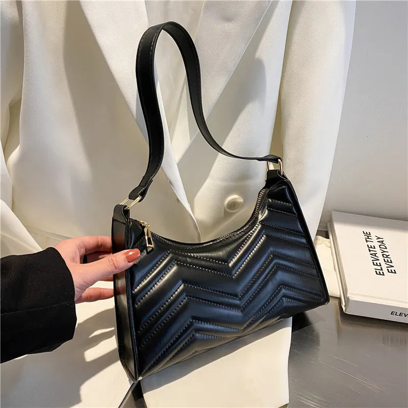 Women Square Shoulder Bag PU Leather Handbag Retro Rhombic Pattern Crossbody
