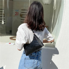 Women Square Shoulder Bag PU Leather Handbag Retro Rhombic Pattern Crossbody