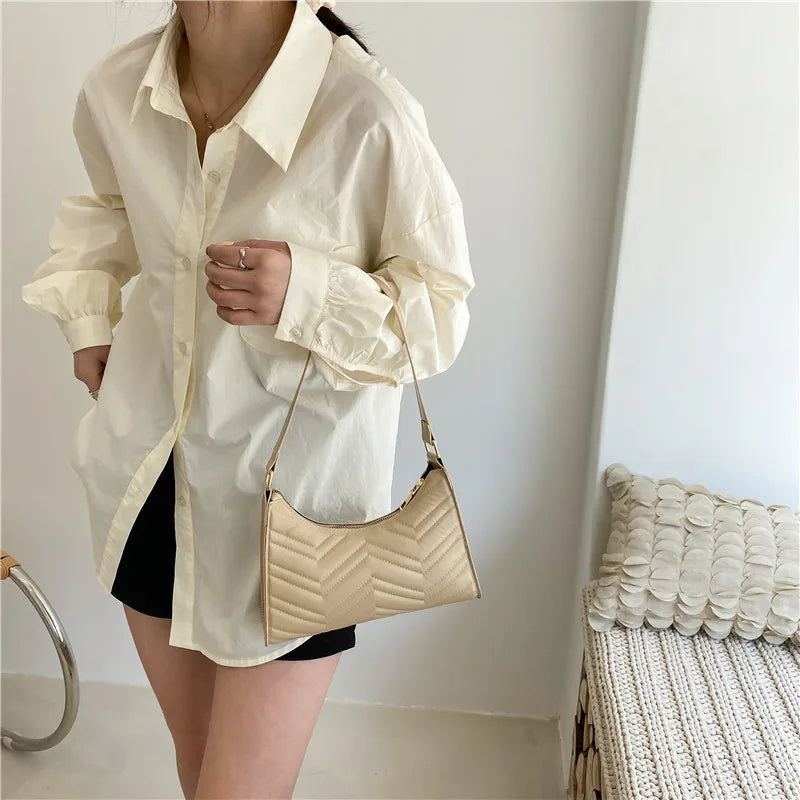 Women Square Shoulder Bag PU Leather Handbag Retro Rhombic Pattern Crossbody