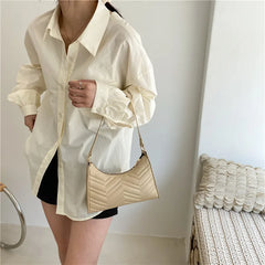 Women Square Shoulder Bag PU Leather Handbag Retro Rhombic Pattern Crossbody