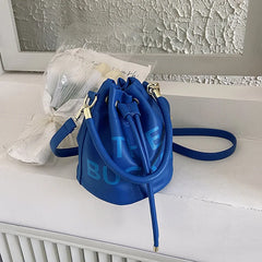 Soft Leather Crossbody Bag Women Messenger Bucket Handbag Purse