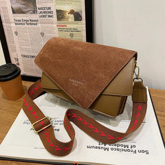 Suede Band Handbag Women Shoulder Crossbody Bag