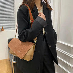 Suede Band Handbag Women Shoulder Crossbody Bag