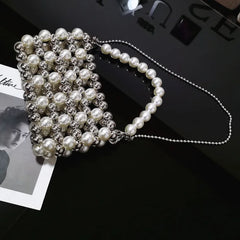 Hollow Beaded Shoulder Crossbody Bag Party Evening Purse Wedding Bag