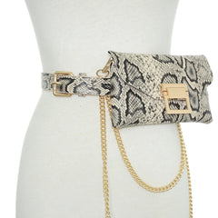 Snake Pattern Mini Shoulder Bag for Women Small Wallet Phone Waist Bag